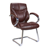 Nautilus Designs Sandown High Back Luxurious Leather Faced Synchronous Visitor Chair With Integrated Headrest & Fixed Arms Brown - DPA617AV/BW DD